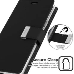 Black Galaxy Note 9 Genuine Rich Diary Wallet Card Case Cover -Cheap NewCase Store galaxy note 9 rich diary black 3 79602.1645999859