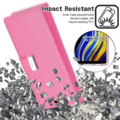 Stylish Hot Pink Galaxy Note 9 Genuine Rich Diary Wallet Card Slot Case -Cheap NewCase Store galaxy note 9 rich diary hot pink 5 69452.1614567542