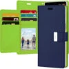 Premium Navy Galaxy Note 9 Genuine Rich Diary Wallet Card Slot Case