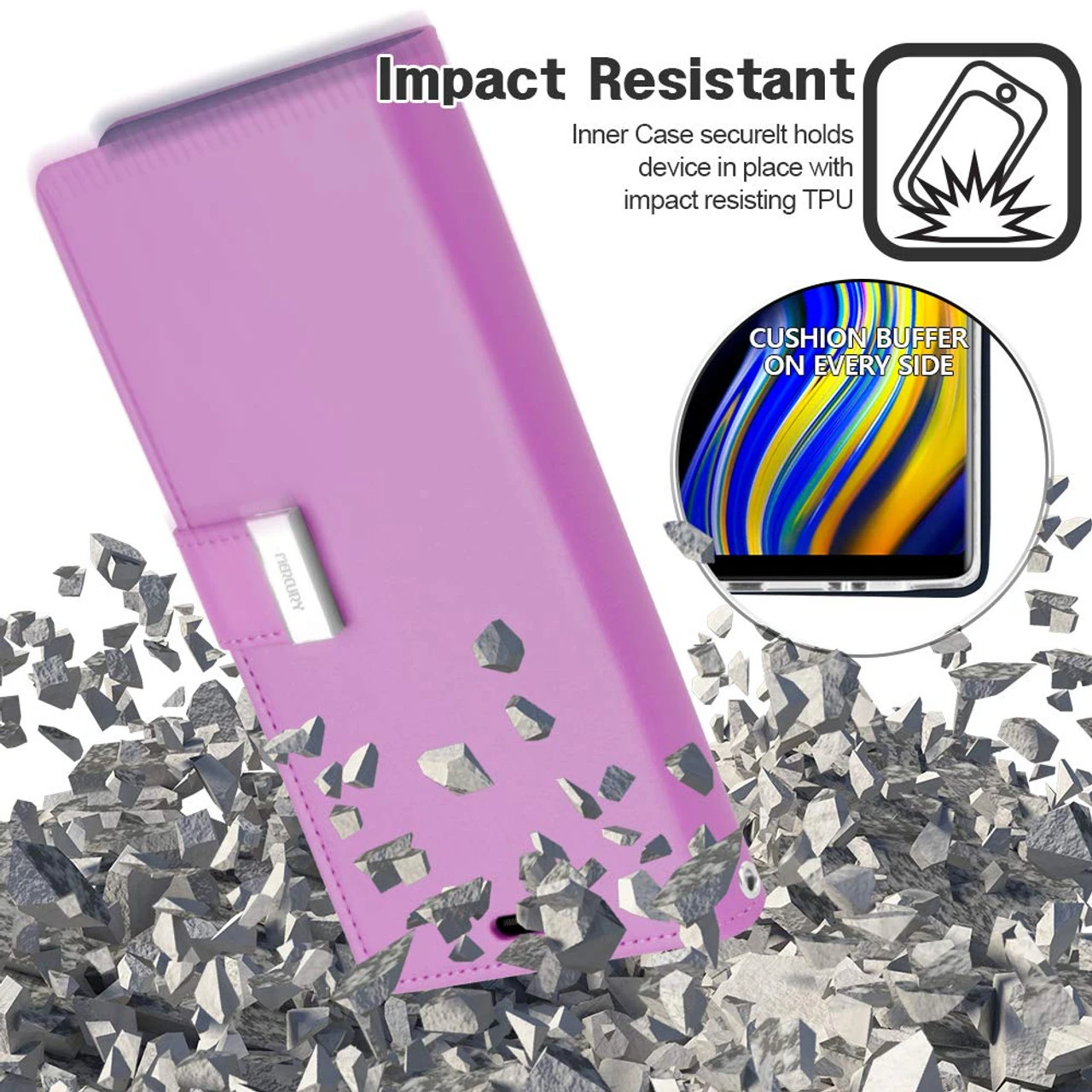 Purple Mercury Rich Diary Wallet Card Slot Case For Galaxy Note 9 4 Purple Mercury Rich Diary Wallet Card Slot Case For Galaxy Note 9 - Image 4