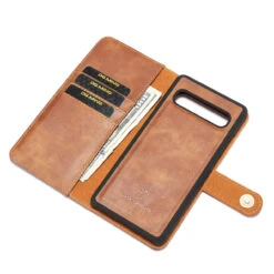 Brown DG.Ming 2 In 1 Leather Wallet Removable Magnetic Case For Galaxy S10 5G -Cheap NewCase Store galaxy s10 5g dg ming wallet magnetic case brown 7 92853.1701321556