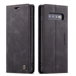 Black CaseMe Slim Magnetic Premium Wallet Case For Galaxy S10 5G