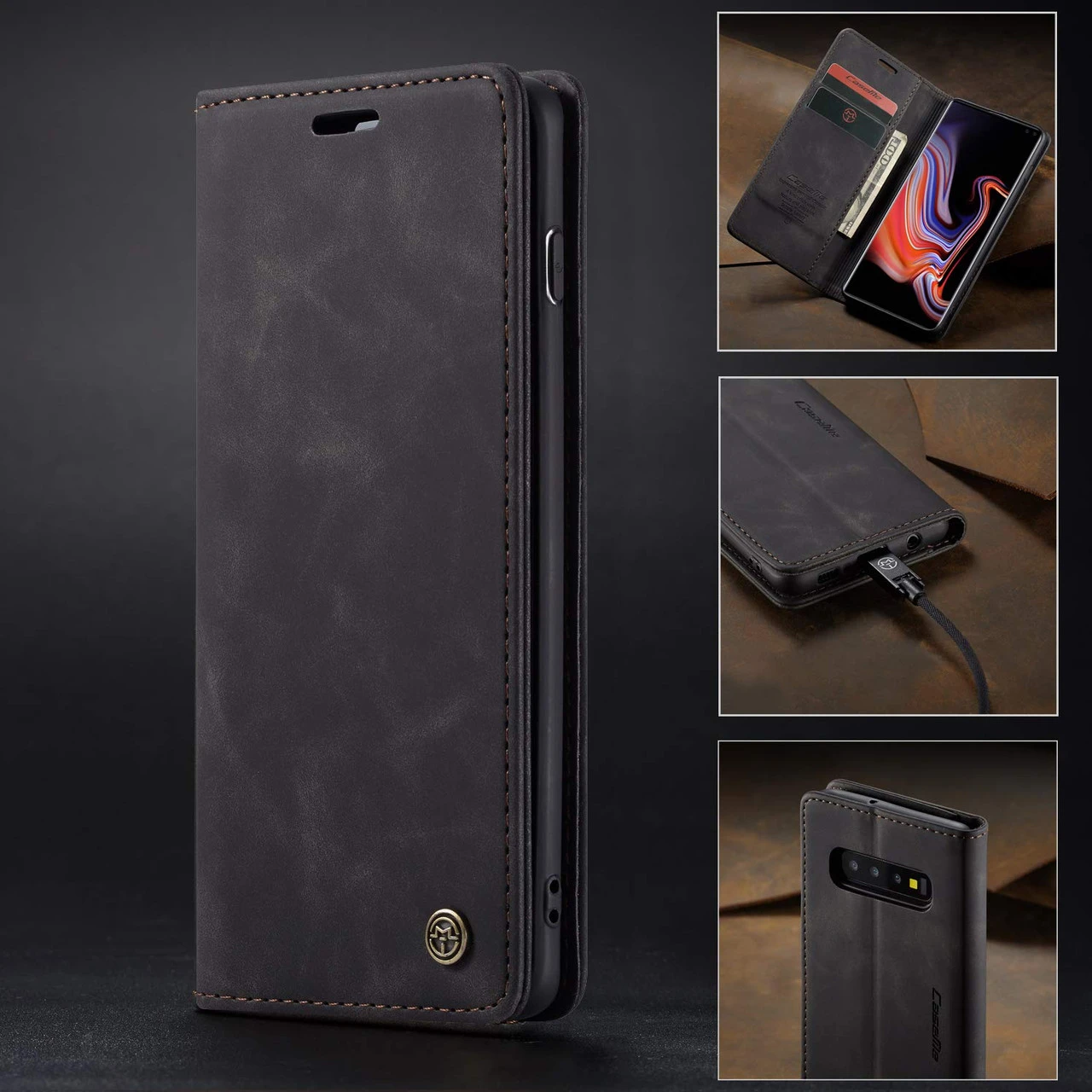 Black CaseMe Slim Magnetic Premium Wallet Case For Galaxy S10 5G 2 Black CaseMe Slim Magnetic Premium Wallet Case For Galaxy S10 5G - Image 2