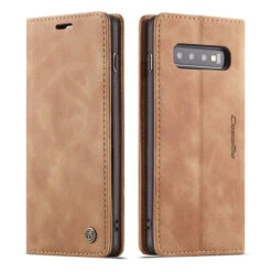 Brown CaseMe Soft Matte Premium Wallet Case For Galaxy S10