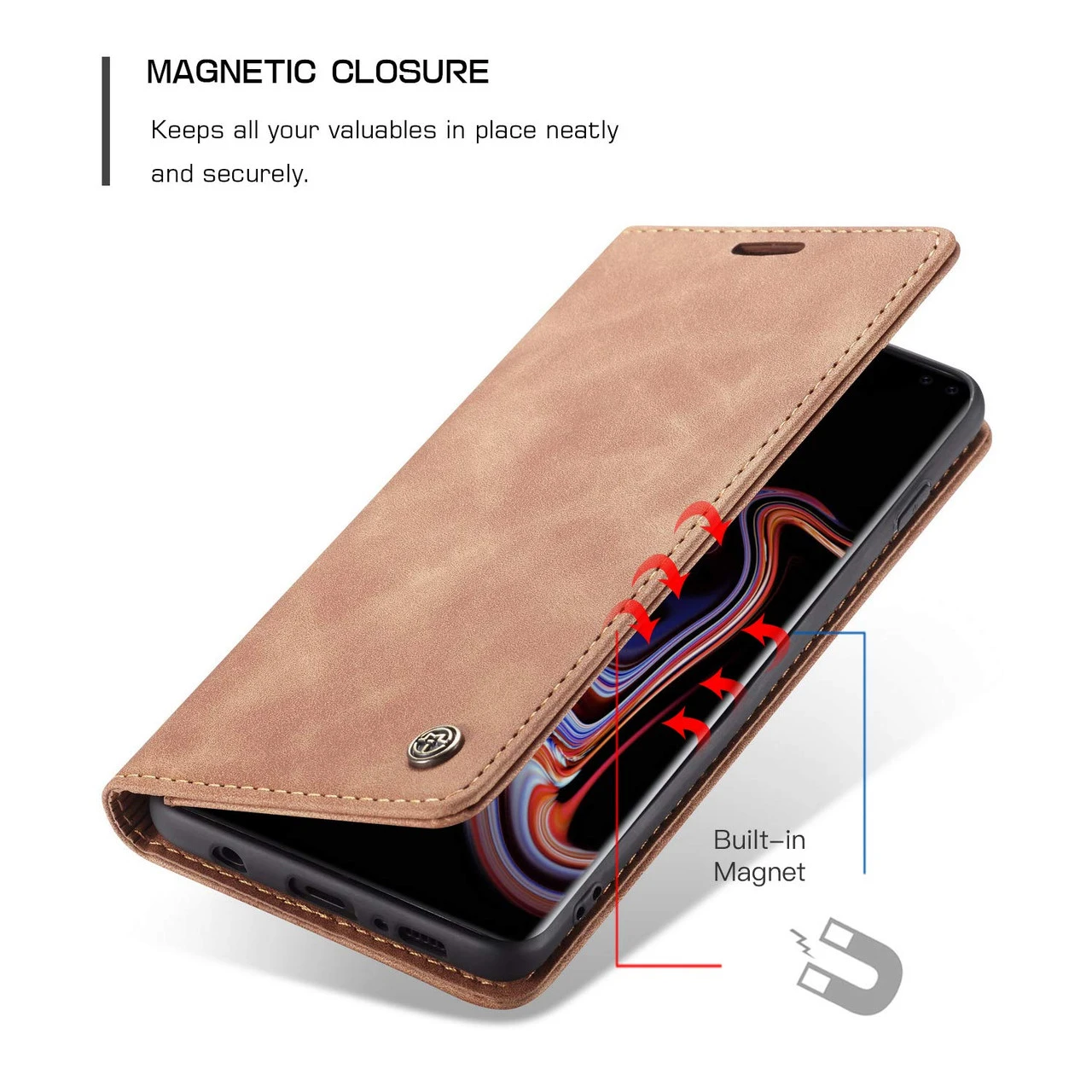Brown CaseMe Soft Matte Business Wallet Case For Galaxy S10e 5 Brown CaseMe Soft Matte Business Wallet Case For Galaxy S10e - Image 5