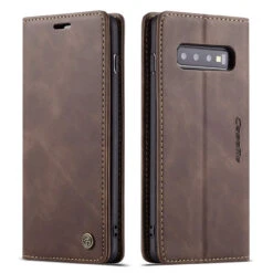 Business Galaxy S10 CaseMe Slim Wallet Case Card Slots - Coffee