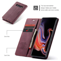 Wine CaseMe Soft Matte Premium Wallet Case For Galaxy S10 + Plus -Cheap NewCase Store galaxy s10 caseme wallet wine 3 24829.1636800996