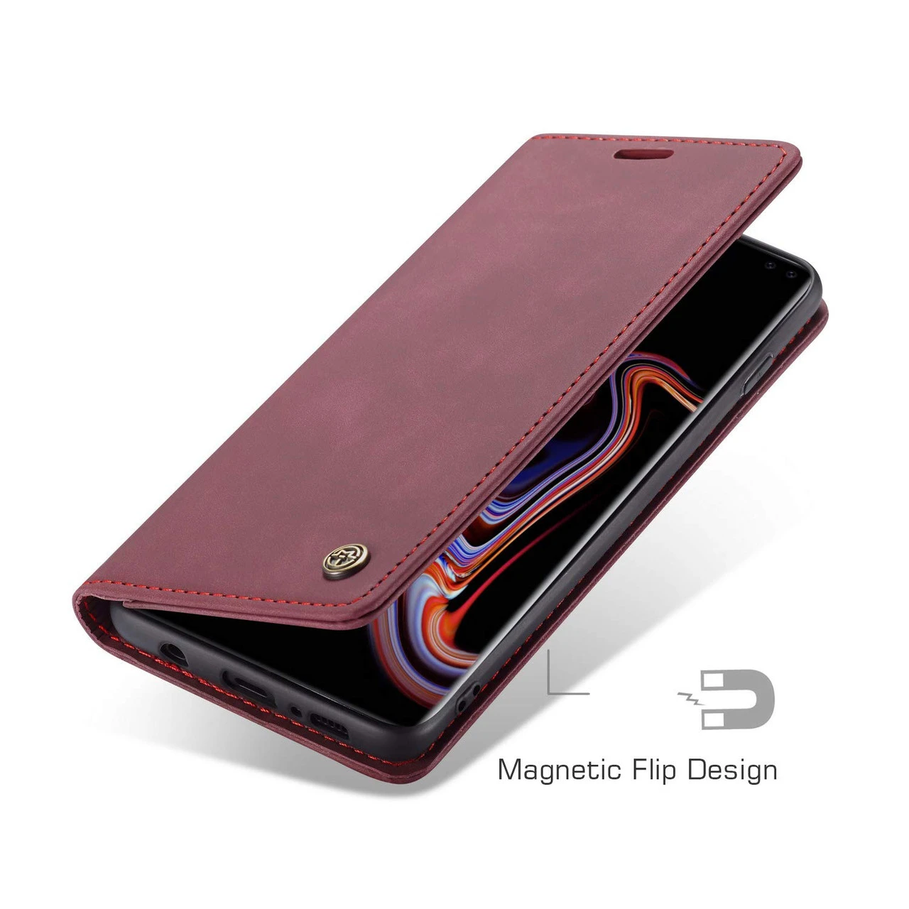 Elegant Galaxy S10 CaseMe Slim 2 Card Slot Wallet Case - Wine 6 Elegant Galaxy S10 CaseMe Slim 2 Card Slot Wallet Case - Wine - Image 6