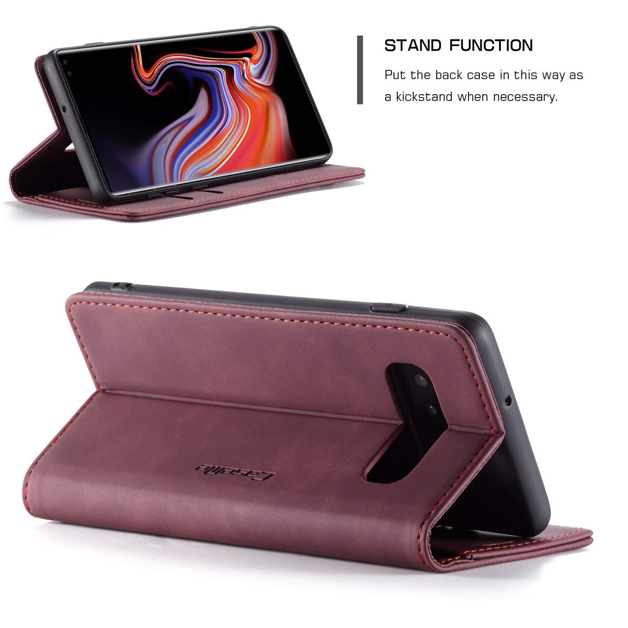 Elegant Galaxy S10 CaseMe Slim 2 Card Slot Wallet Case - Wine 7 Elegant Galaxy S10 CaseMe Slim 2 Card Slot Wallet Case - Wine - Image 7