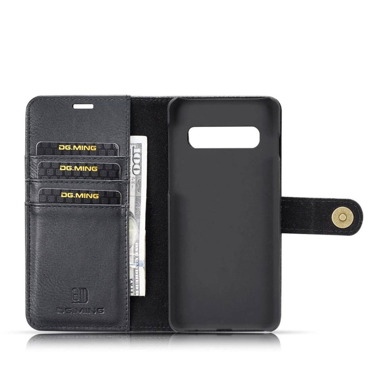 Black DG.Ming Wallet Removable Magnetic Case With Card Slots For Galaxy S10 6 Black DG.Ming Wallet Removable Magnetic Case With Card Slots For Galaxy S10 - Image 6