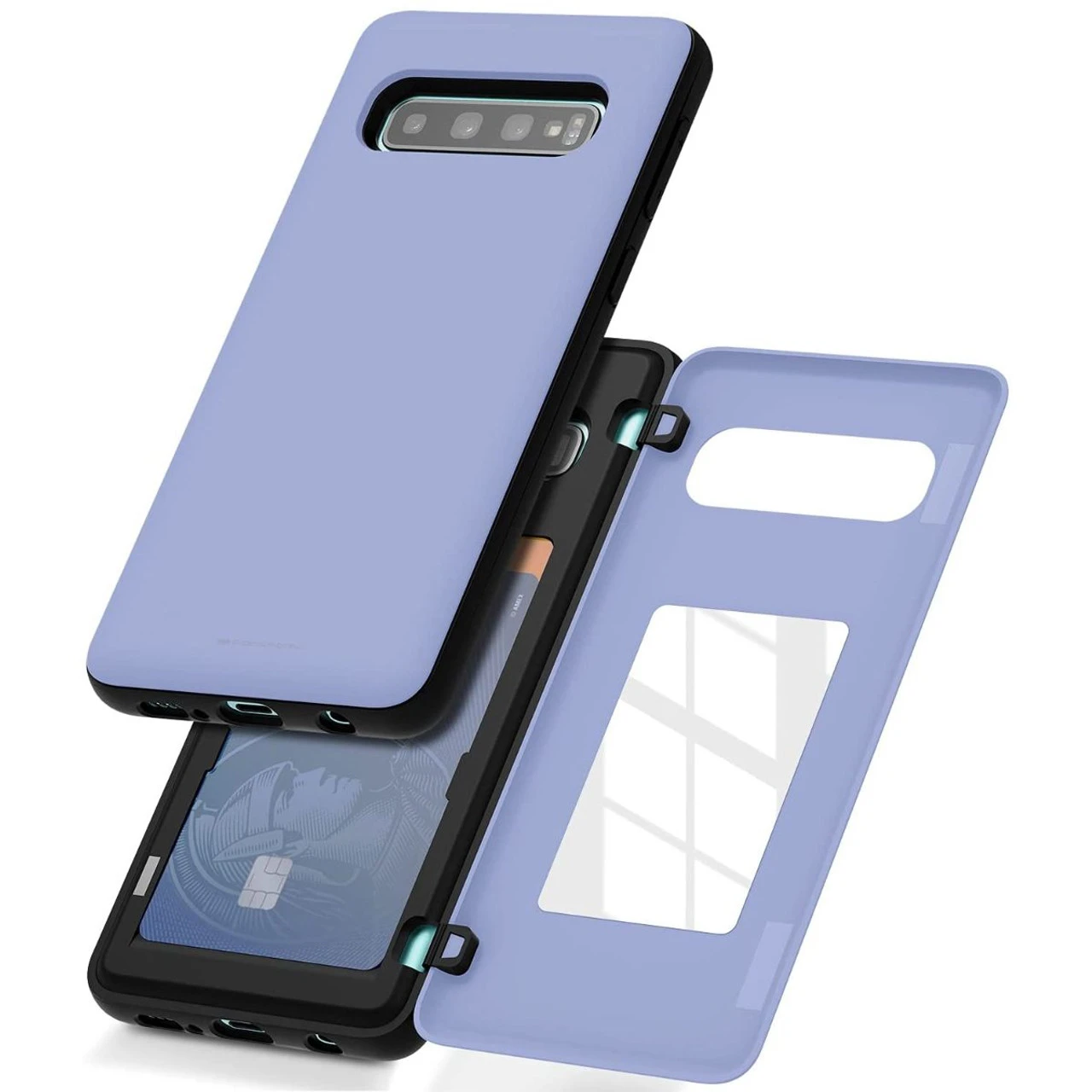 Lilac Galaxy S10 Goospery Magnetic Door 2 Card Shock Proof Case 1 Lilac Galaxy S10 Goospery Magnetic Door 2 Card Shock Proof Case