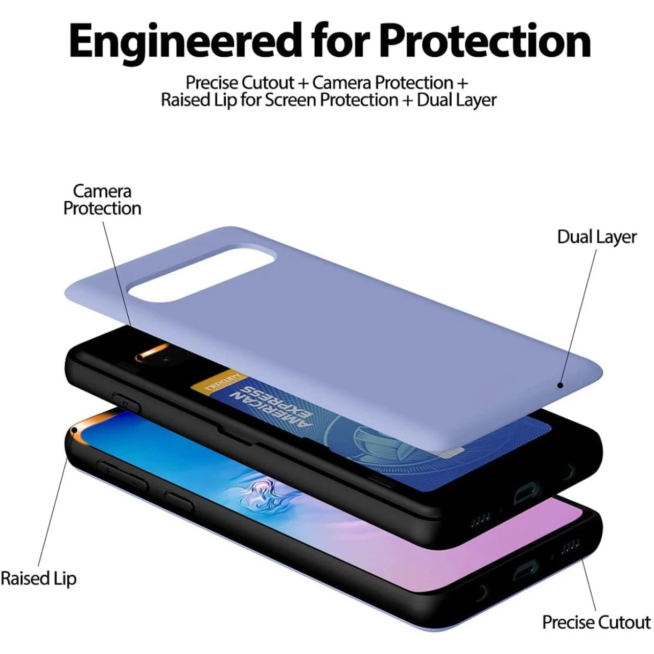 Lilac Galaxy S10 Goospery Magnetic Door 2 Card Shock Proof Case 2 Lilac Galaxy S10 Goospery Magnetic Door 2 Card Shock Proof Case - Image 2