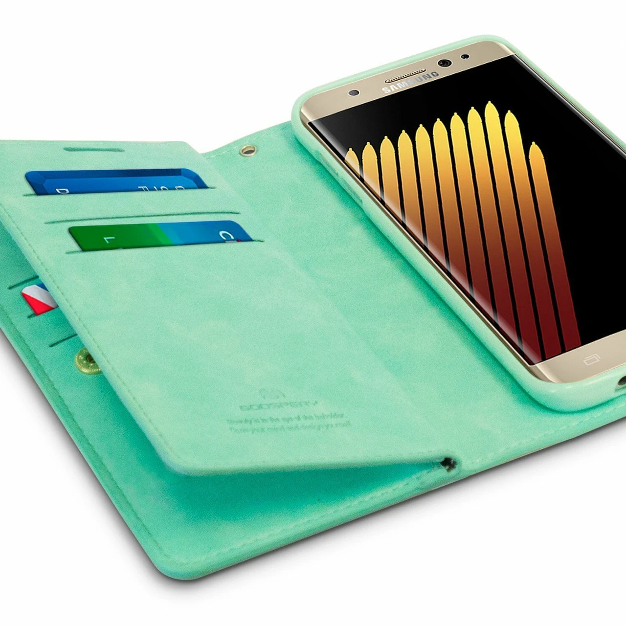 Mint Green Genuine Mercury Mansoor Wallet Case For Galaxy S10 5G 3 Mint Green Genuine Mercury Mansoor Wallet Case For Galaxy S10 5G - Image 3