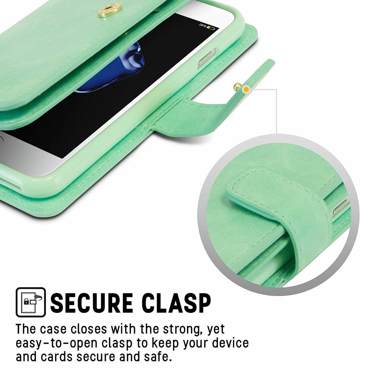 Mint Green Genuine Mercury Mansoor Wallet Case For Galaxy S10 5G 2 Mint Green Genuine Mercury Mansoor Wallet Case For Galaxy S10 5G - Image 2