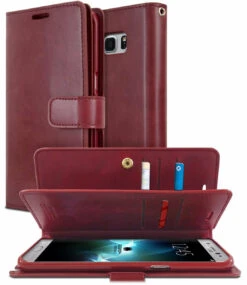 Classy Wine Genuine Mercury Mansoor Diary Wallet Case For Galaxy S10