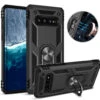 Black Slim 360 Rotating Metal Ring Stand Case For Galaxy S10 + Plus