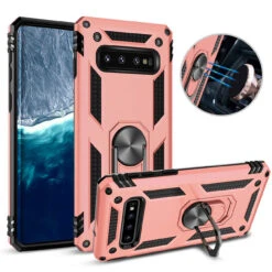Rose Gold Slim Armor 360 Rotating Kickstand Case For Galaxy S10 5G
