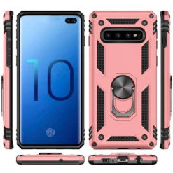 Rose Gold Slim Armor 360 Rotating Kickstand Case For Galaxy S10 5G -Cheap NewCase Store galaxy s10 metal circle shockproof stand case silver 3 41417.1681434870