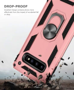Rose Gold Slim Armor 360 Rotating Kickstand Case For Galaxy S10 5G -Cheap NewCase Store galaxy s10 metal circle shockproof stand case silver 4 43347.1681434870