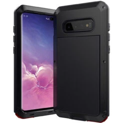 Samsung Galaxy S10 Black Metal Heavy Duty Shockproof Case