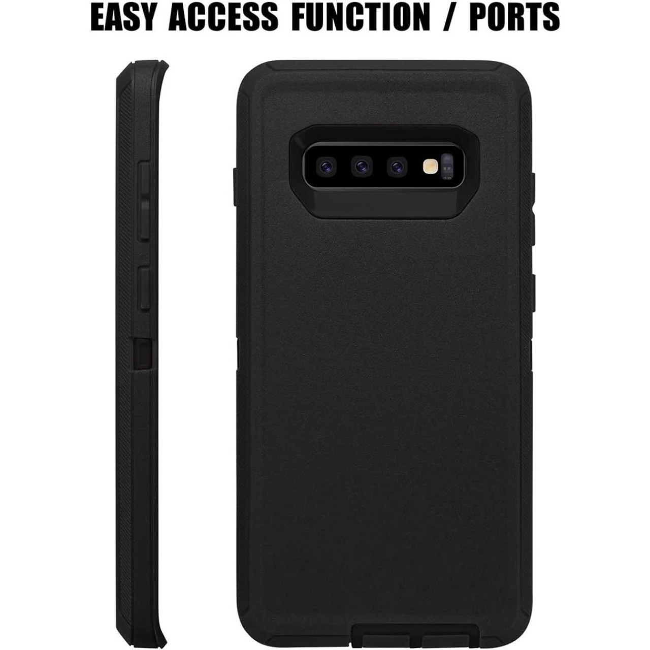 Black Galaxy S10 Rugged Shock / Drop Protection Defender Case 2 Black Galaxy S10 Rugged Shock / Drop Protection Defender Case - Image 2