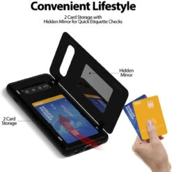 Black Goospery Magnetic Door 2 Card Shockproof Case For Galaxy S10 + Plus -Cheap NewCase Store galaxy s10 plus goospery magnetic door case black 4 40125.1671685102