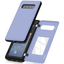 Lilac Galaxy S10 + Plus Goospery Magnetic Door 2 Card Shock Proof Case