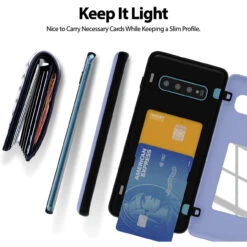 Lilac Galaxy S10 + Plus Goospery Magnetic Door 2 Card Shock Proof Case -Cheap NewCase Store galaxy s10 plus goospery magnetic door case lilac 5 22213.1652821082