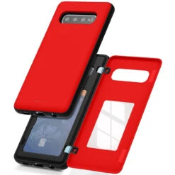 Red Galaxy S10 + Plus Mercury Slim Shock Proof Magnetic Door Case