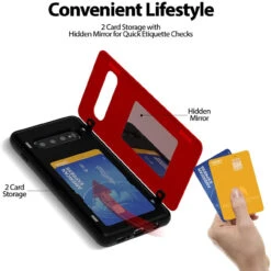 Red Galaxy S10 + Plus Mercury Slim Shock Proof Magnetic Door Case -Cheap NewCase Store galaxy s10 plus goospery magnetic door case red 4 35192.1652821083