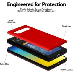Red Galaxy S10 + Plus Mercury Slim Shock Proof Magnetic Door Case -Cheap NewCase Store galaxy s10 plus goospery magnetic door case red 5 73966.1652821083