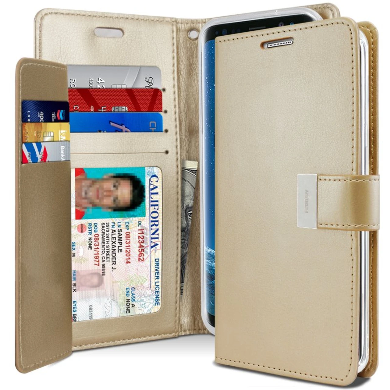 Gold Genuine Mercury Rich Diary Wallet Case For Samsung Galaxy S10 5G 2 Gold Genuine Mercury Rich Diary Wallet Case For Samsung Galaxy S10 5G - Image 2
