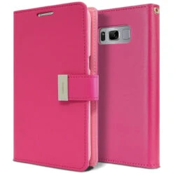 Hot Pink Galaxy S10+ Plus Genuine Mercury Rich Diary Wallet Case