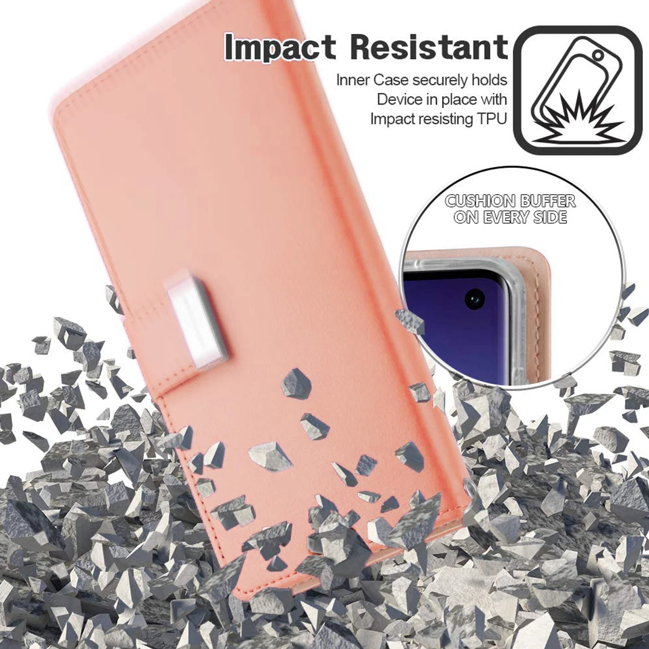 Rose Gold Galaxy S10+ Plus Genuine Mercury Rich Diary Wallet Case 5 Rose Gold Galaxy S10+ Plus Genuine Mercury Rich Diary Wallet Case - Image 5