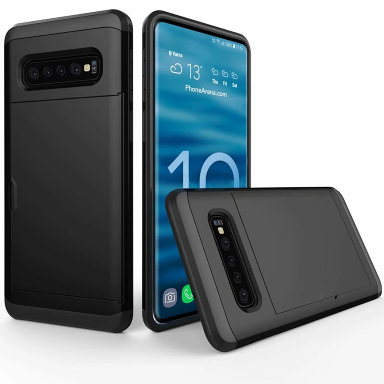 Black Slide Armor Defender Case For Samsung Galaxy S10 5G 1 Black Slide Armor Defender Case For Samsung Galaxy S10 5G