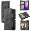 Black Galaxy S10+ Plus Multi-functional 2 In 1 Purse Wallet Magnetic Case