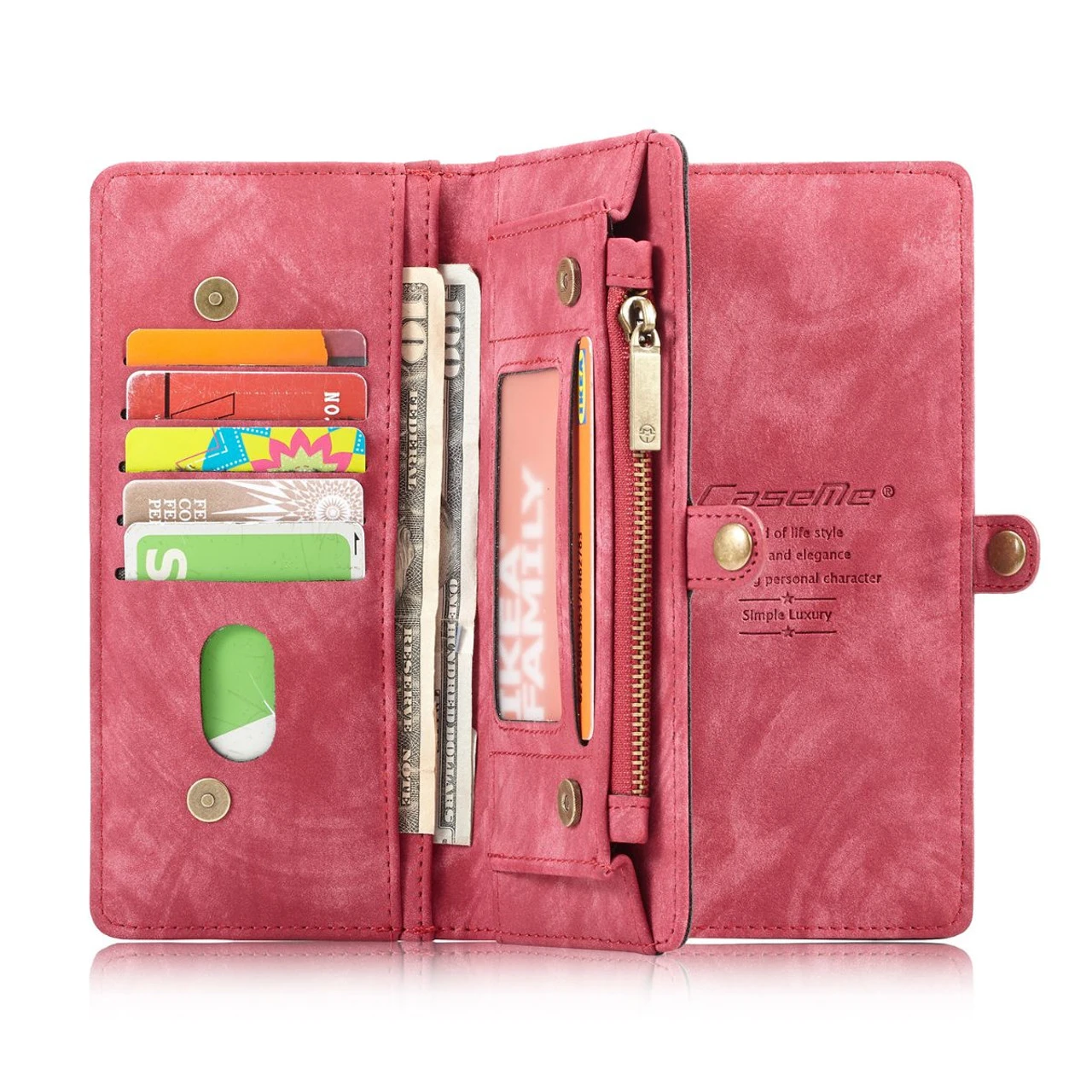 Red 2 In 1 Magnetic Retro Purse / Wallet Case For Galaxy S10+ Plus 3 Red 2 In 1 Magnetic Retro Purse / Wallet Case For Galaxy S10+ Plus - Image 3