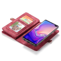 Red 2 In 1 Magnetic Retro Purse / Wallet Case For Galaxy S10+ Plus 10 Red 2 In 1 Magnetic Retro Purse / Wallet Case For Galaxy S10+ Plus -Cheap NewCase Store galaxy s10 plus caseme multifunctional wallet red 5 63957.1693273780