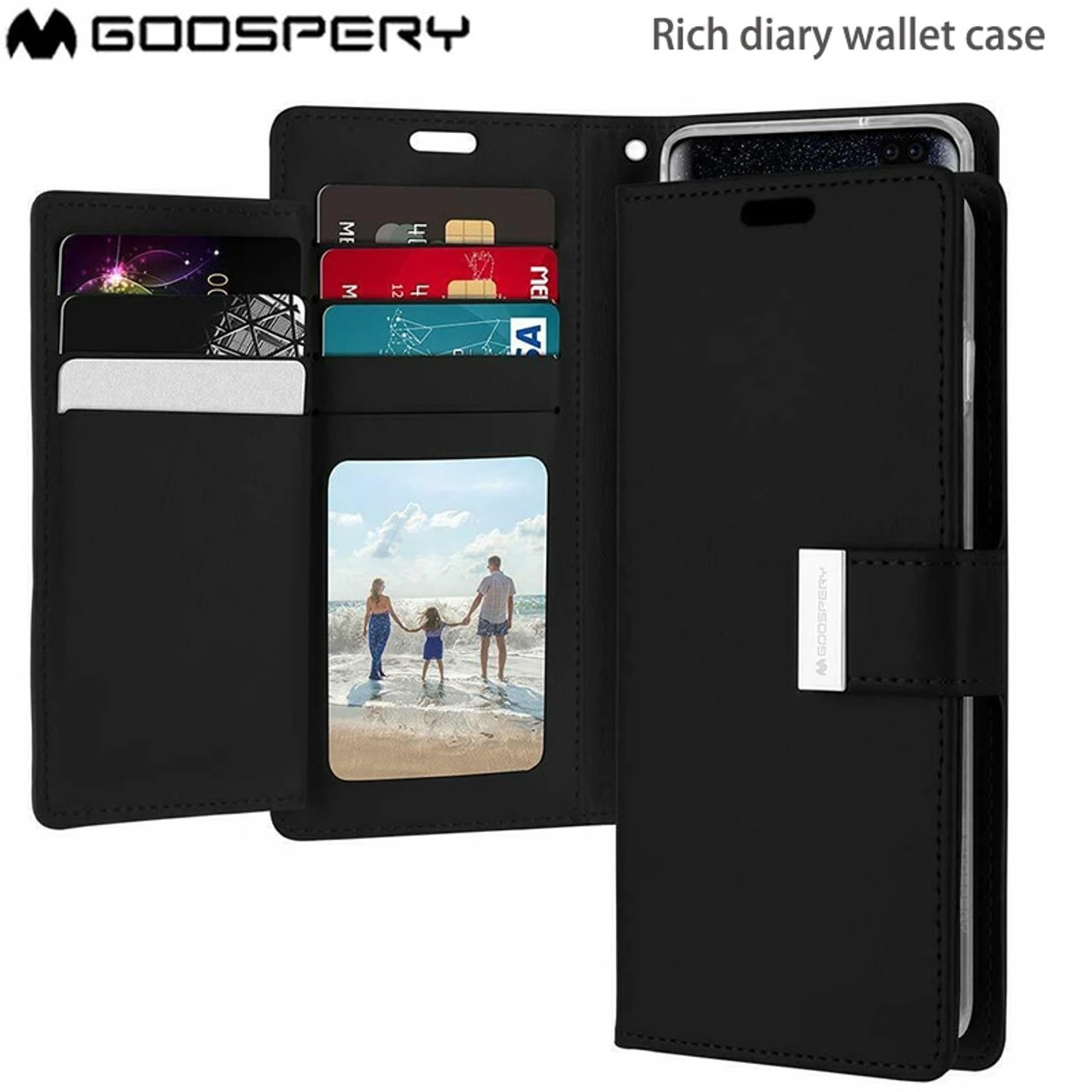 Black Genuine Mercury Rich Diary Wallet Case For Galaxy S10 5G 8 Black Genuine Mercury Rich Diary Wallet Case For Galaxy S10 5G - Image 8