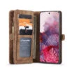 Brown Galaxy S20 Multi-Functional 2 In 1 Zipper Purse Wallet Case