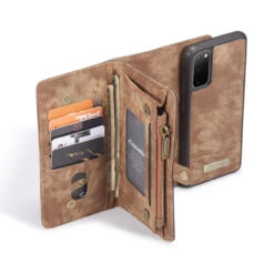 Brown Galaxy S20 Multi-Functional 2 In 1 Zipper Purse Wallet Case -Cheap NewCase Store galaxy s20 caseme multifunctional wallet brown 3 48440.1693273757