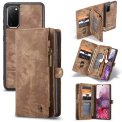 Brown Galaxy S20 Multi-Functional 2 In 1 Zipper Purse Wallet Case -Cheap NewCase Store galaxy s20 caseme multifunctional wallet brown 6 25676.1693273757