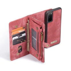 Red Galaxy S20 CaseMe 11 Card Slot Wallet Removable Magnetic Case
