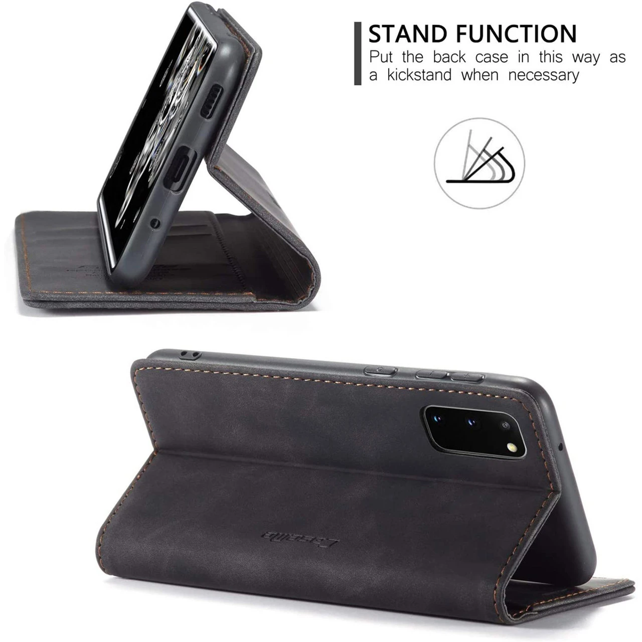 Black Galaxy S20 CaseMe Wallet Classic Magnetic Handmade Phone Case 7 Black Galaxy S20 CaseMe Wallet Classic Magnetic Handmade Phone Case - Image 7