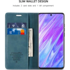 Blue Galaxy S20 CaseMe Wallet Classic Magnetic Closure Phone Case -Cheap NewCase Store galaxy s20 caseme wallet blue 2 60679.1693273846