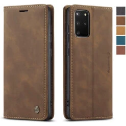 Brown Galaxy S20 CaseMe Wallet Vintage Retro Magnetic Phone Case