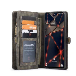 Black Galaxy S20 FE 2 In 1 Multi-Functional Wallet Shock Proof Case