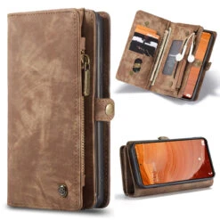 Brown Galaxy S20 FE Wallet Zipper Purse Removeable Magnetic Case -Cheap NewCase Store galaxy s20 fe caseme multifunctional wallet brown 6 32169.1650520841