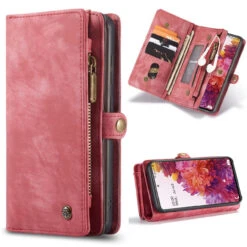 Red 2 In 1 Multi-Functional Wallet Shock Proof Case For Galaxy S20 FE -Cheap NewCase Store galaxy s20 fe caseme multifunctional wallet red 5 03221.1687236841