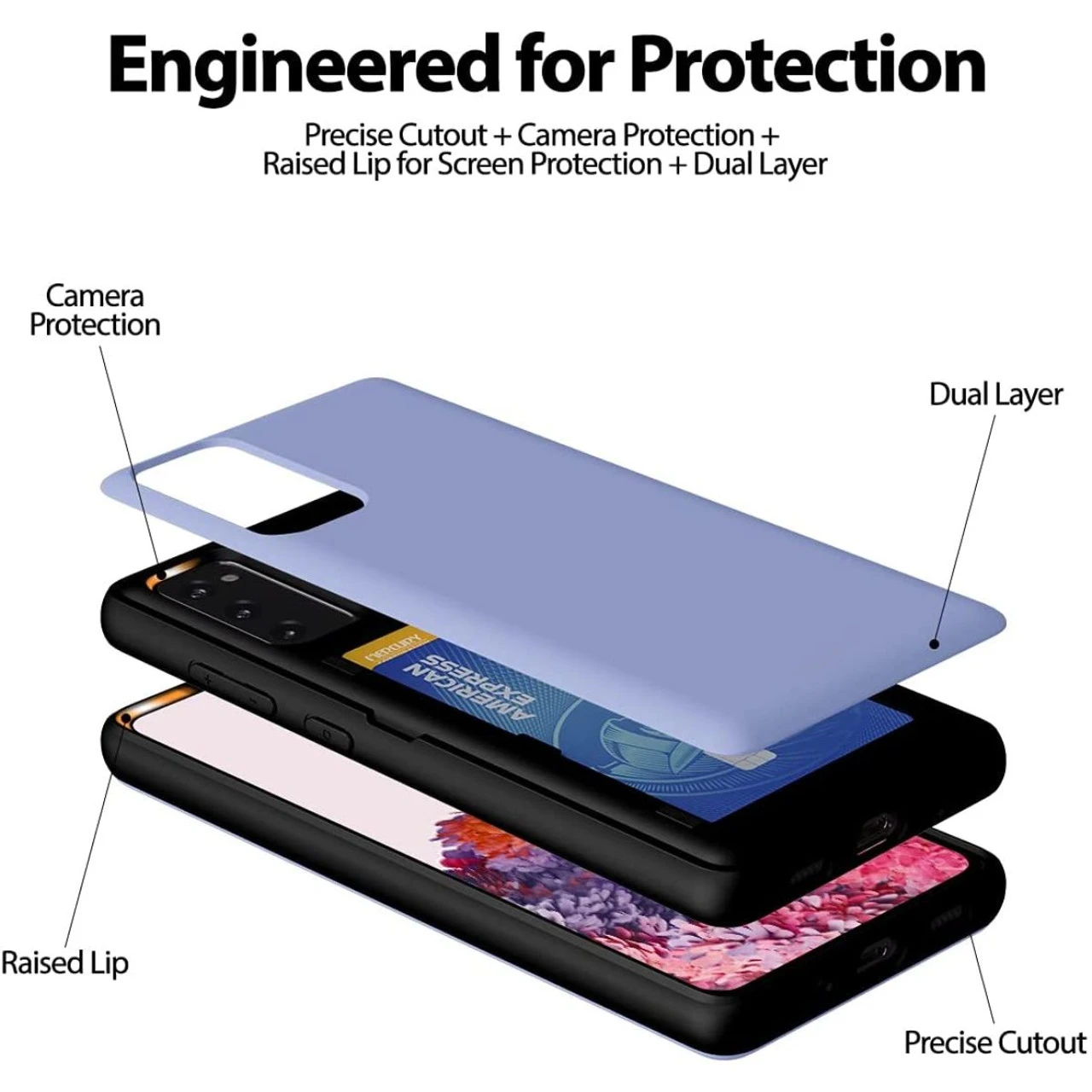 Lilac Goospery Magnetic Door Bumper Card Holder Case For Galaxy S20 FE 7 Lilac Goospery Magnetic Door Bumper Card Holder Case For Galaxy S20 FE - Image 7